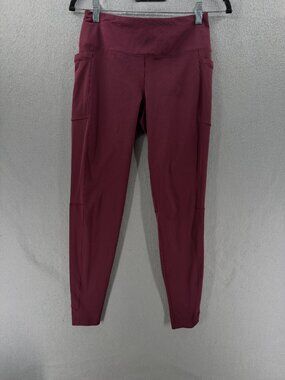 Mountain Hardwear Mountain Stretch Tight Women M Burgundy High Rise UPF 50 Pants